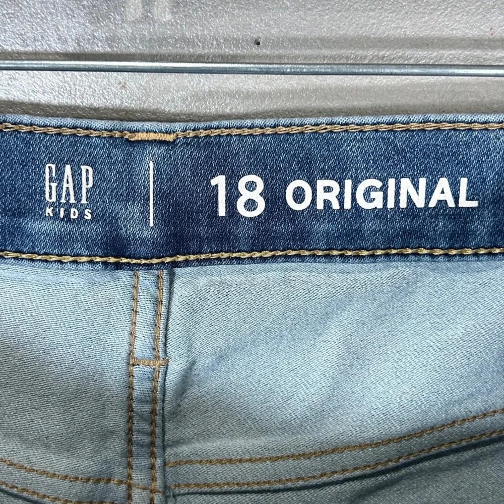 Gap Kids Boys Original Straight Fit Jeans Medium Wash Blue Size 18 Adjustable‎